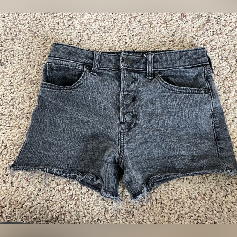 Gap Charcoal cutoff high rise shorts